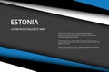 Modern vector background, overlayed sheets of paper in the look of the Estonian flag, Made in Estonia