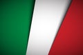 Modern vector background, overlayed sheets of paper in the look of the Italian flag, Made in Italy, Italian colors