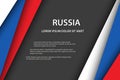 Modern vector background, overlayed sheets of paper in the look of the Russian flag, Made in Russia, Russian colors