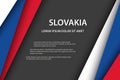 Modern vector background, overlayed sheets of paper in the look of the Slovak flag, Made in Slovakia, Slovak colors