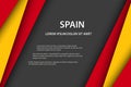 Modern vector background, overlayed sheets of paper in the look of the Spanish flag, Made in Spain, Spanish colors