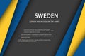 Modern vector background, overlayed sheets of paper in the look of the Swedish flag, Made in Sweden, Swedish colors