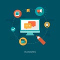 Modern vector blogging concept illustration