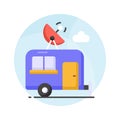 Modern vector of campervan, an editable icon of caravan in trendy style, self propelled vehicle