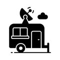 Modern vector of campervan, an editable icon of caravan in trendy style, self propelled vehicle