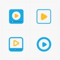 Modern vector colorful flat video player icons