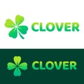 Modern vector flat design simple minimalist logo template of 4 leaf clover shamrock vector for brand, emblem, label, badge.