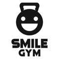 Modern vector flat design simple minimalist logo template of smile happy laugh gym fitness head mascot character vector collection