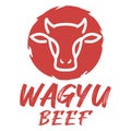 Modern vector flat design simple minimalist logo template of wagyu steak beef barbeque restaurant farm vector for brand, cafe,