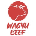 Modern vector flat design simple minimalist logo template of wagyu steak beef barbeque restaurant farm vector for brand, cafe,