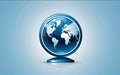 Sleek Modern Glossy Blue Abstract Globe Icon Royalty Free Stock Photo