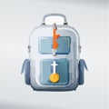 Stylized Christian Pilgrim Backpack Illustration Royalty Free Stock Photo