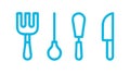 Modern kitchen utensils: spoon, fork, knife for dining. vector design Generative AI Royalty Free Stock Photo