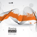 Modern vector inky wallpaper, eps8 flowing lines, ephemeral blob