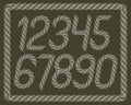 Modern vector italic rounded digits, funky numerals collection c