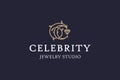 Modern vector professional logo emblem celebrity on black background