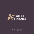 Modern vector professional sign logo atoll finance and monogram AF