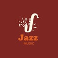 Modern vector professional sign logo jazz music