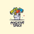 Modern vector professional sign logo positive space