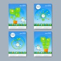 Modern vector set of brochures in the green infographics style for your design