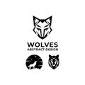 Modern vector simple line wolf logo design wolf howling vector icon Royalty Free Stock Photo