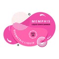 Wavy banner. Modern vector template. Memphis Liquid shape. Mosaic amoeba design