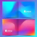 Modern vector template for square brochure, leaflet, cover, catalog, magazine or annual report. Abstract fluid 3d shapes