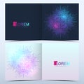 Modern vector template for square brochure leaflet flyer cover catalog poster advert. Business, science and technology