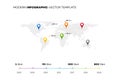 Modern Vector Template With Worldmap And Map Pointers For Internet Provider Infographics Royalty Free Stock Photo