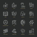 Modern vector thin line icons of waste sorting, recycling. Garbage collection. Recyclable trash - paper, glass, plastic, metal Royalty Free Stock Photo