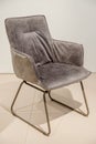 Modern velour chair on metal legs, contemporary style