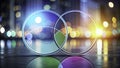 Modern Venn Diagram Infographic Visualizing Intersections and Shared Attributes with Two Overlapping Circles Ideal for