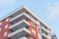 Modern ventilated facade with balconies. Fragment of a new elite residential building or commercial complex Royalty Free Stock Photo