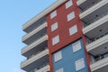 Modern ventilated facade with balconies. Fragment of a new elite residential building or commercial complex Royalty Free Stock Photo