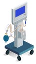 Modern ventilator breathing medical product hospital equipment. 3d isometric icon