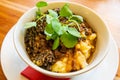 Modern take on haggis, tatties and neeps in Scotland