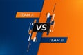 Modern Versus Sports Battle Competition Minimalist Diagonal Blue and Orange Background