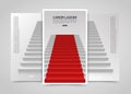 Modern vertical banners, Podium with red carpet, stairs background