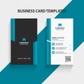 Modern Vertical Double-sided Business Card Template. Vector illustration Royalty Free Stock Photo