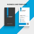 Modern Vertical Double-sided Business Card Template. Vector illustration Royalty Free Stock Photo