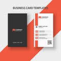 Modern Vertical Double-sided Business Card Template. Vector illustration Royalty Free Stock Photo
