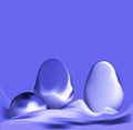 Modern Very Peri blue color background with abstract eggs. Happy Easter. Innovation technology backdrop. Luxury art digital screen