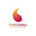 Modern vibrant hot fire chili logo icon vector