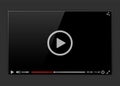 Modern video frame. Video player interface mokup or UI for web. Vector illustration.