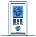 Modern video intercom system with camera and keypad for home security Royalty Free Stock Photo