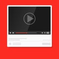 Modern video player design template. Media player window bar design mockup