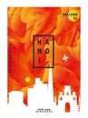 Vietnam Hanoi skyline city gradient vector poster