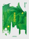 Vietnam Hanoi skyline city gradient vector poster