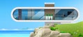 Modern villa by the blue sea banner Royalty Free Stock Photo