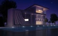 Modern villa night view Royalty Free Stock Photo